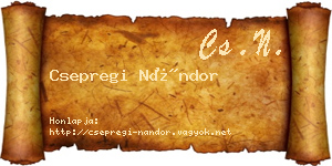 Csepregi Nándor névjegykártya